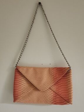 Jessica McClintock Ombre Imitation Snakeskin Envelope Chain Shoulder Bag
